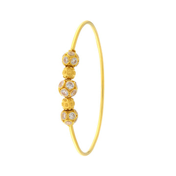22ct Gold Textured Bead Bangle - PB21239