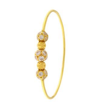 22ct Gold Textured Bead Bangle - PB21241