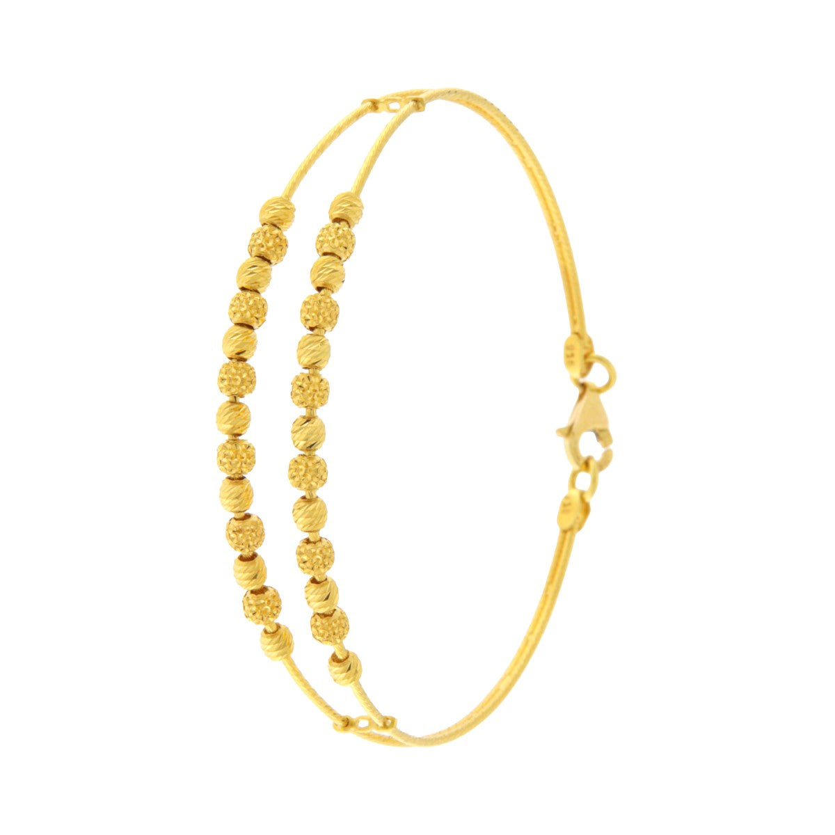 22ct Gold Beaded Double Strand Bangle (Openable) - PB21247