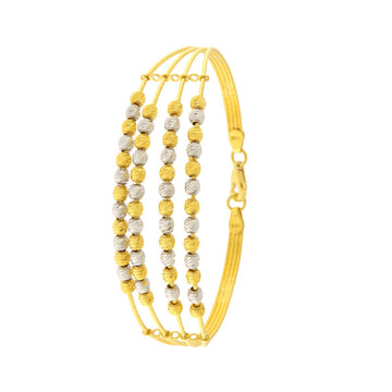 22ct Gold Dual Tone Multi Strand Beaded Bangle (Openable) - PB21251