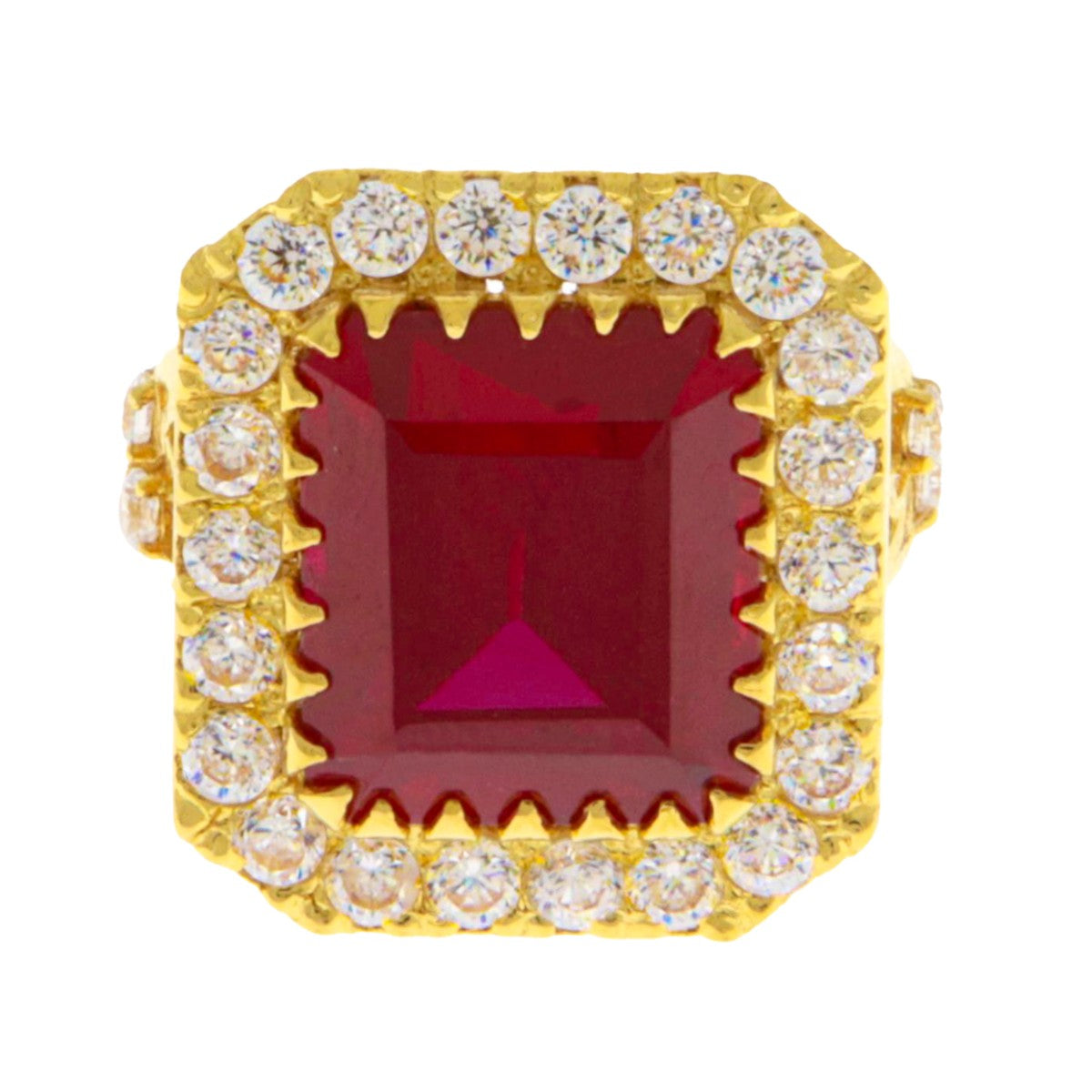 22ct Gold Suqare CZ Ring - A121273