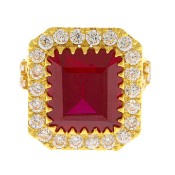 22ct Gold Square CZ Ring - A121274