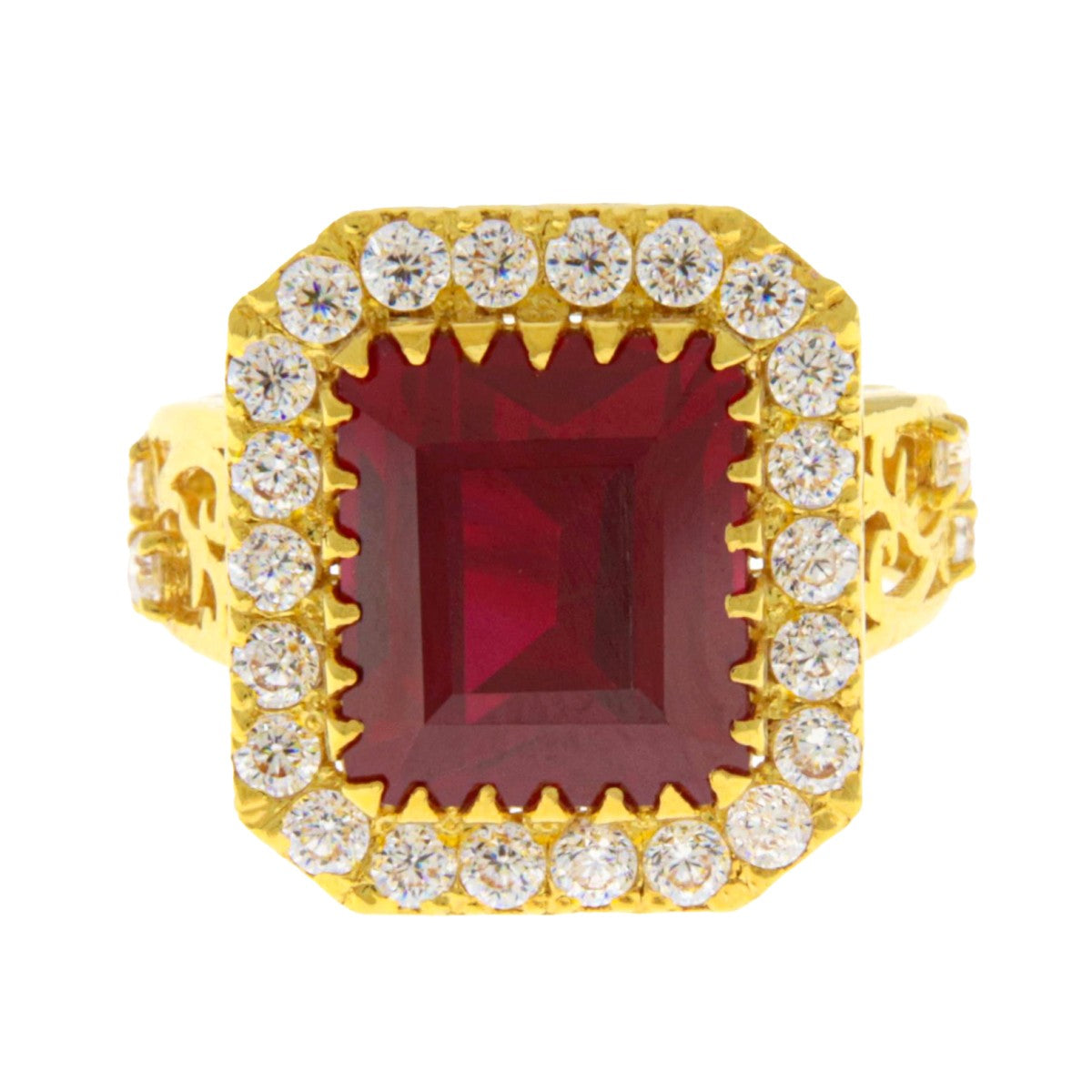 22ct Gold Square CZ Ring - A121276