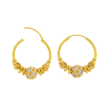 22ct Gold Traditional Small Hoop Earrings - A121316