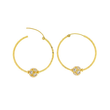 22ct Gold Medium Hoop Earrings - A121318