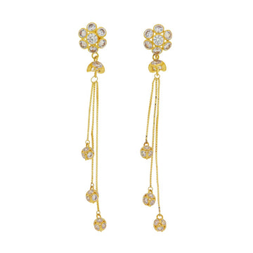 22ct Gold Long Drop Earrings - A121328