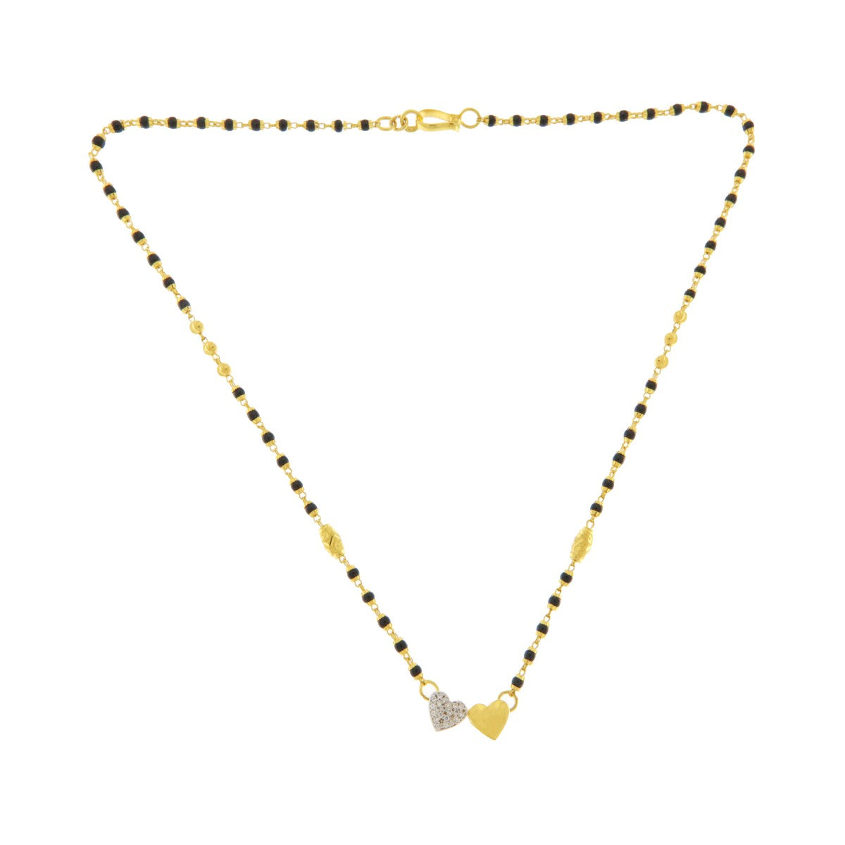 22ct Gold Dual Heart Necklace/Mangalsutra - PB21341