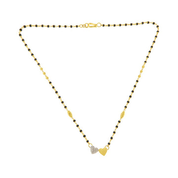 22ct Gold Dual Heart Necklace/Mangalsutra - PB21341