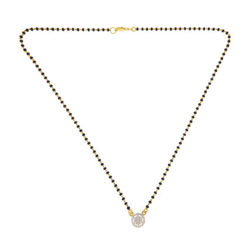 22ct Gold Single Circle CZ Necklace/Mangalsutra - PB21349