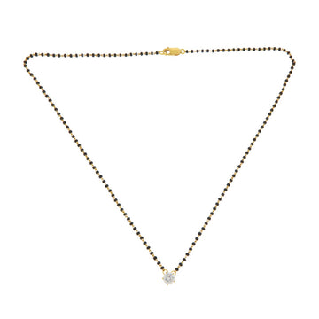 22ct Gold Mangalsutra with Solitaire CZ Pendant - PB21368