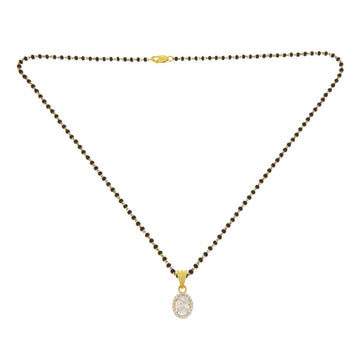 22ct Gold Oval CZ Pendant Mangalsutra - PB21370