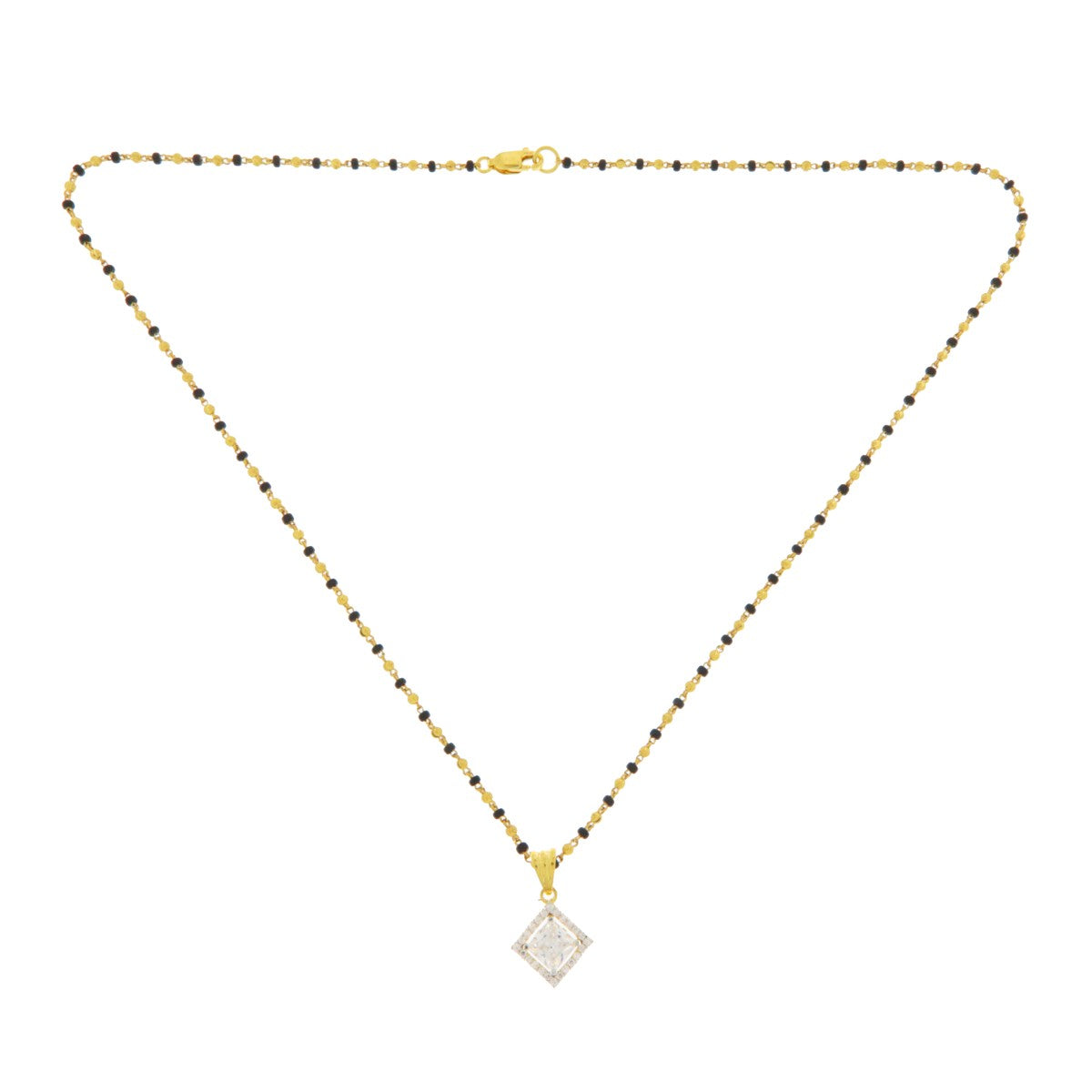 22ct Gold Princess Cut CZ Mangalsutra - PB21372