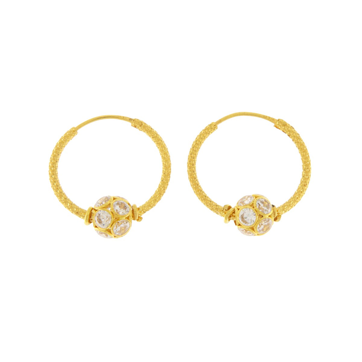22ct Gold Small Hoop Earrings - PB21399