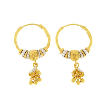 22ct Gold Dual Tone Hoop Earrings - PB21400