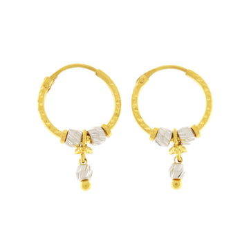 22ct Gold Dual Tone Huggie Hoop Earrings - PB21402