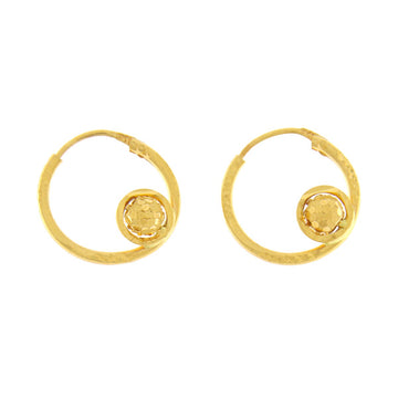 22ct Gold Textured Spiral Hoop Earrings - PB21413