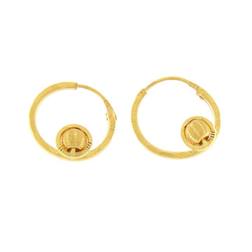 22ct Gold Engraved Spiral Small Hoop Earrings - PB21414