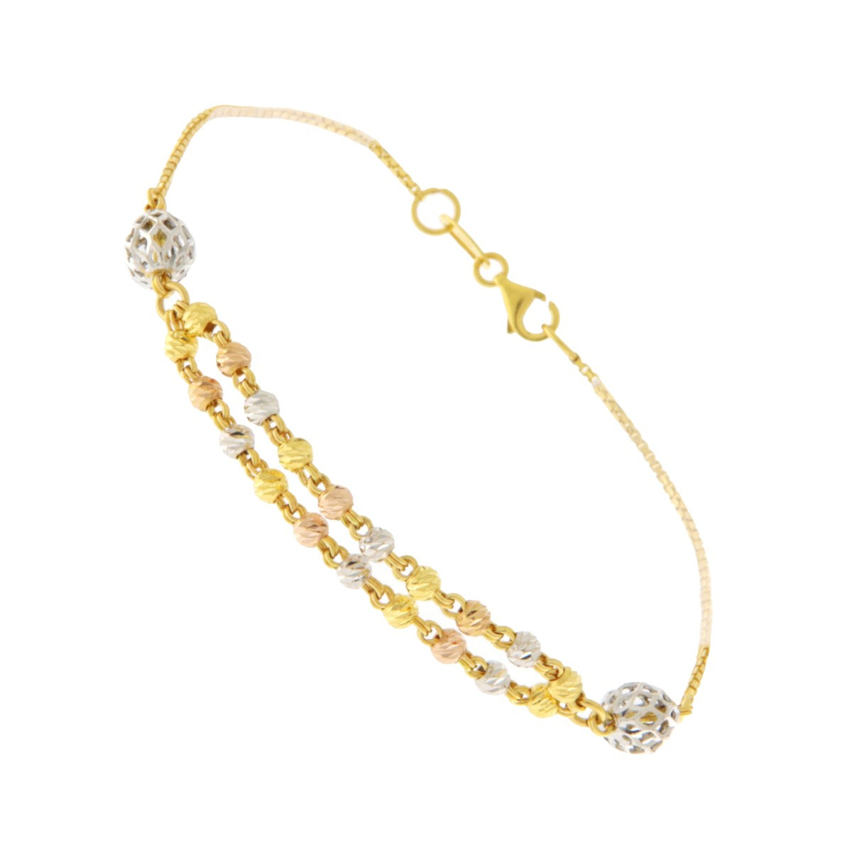 22ct Gold Multicolour Beaded Double Strand Bracelet - PB21471