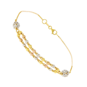 22ct Gold Multicolour Beaded Double Strand Bracelet - PB21471