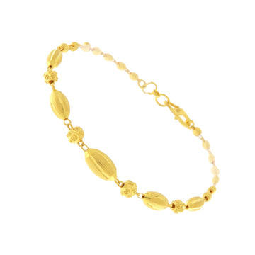 22ct Gold Textured Oval Bead Bracelet - PB21473