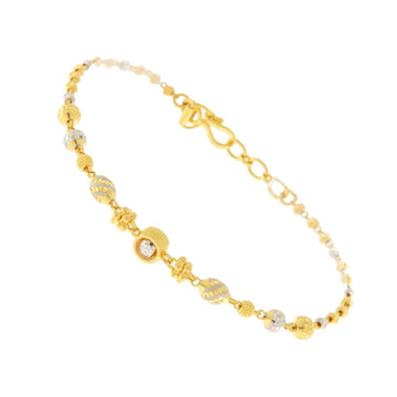 22ct Gold Triple Tone Beaded Bracelet - PB21475