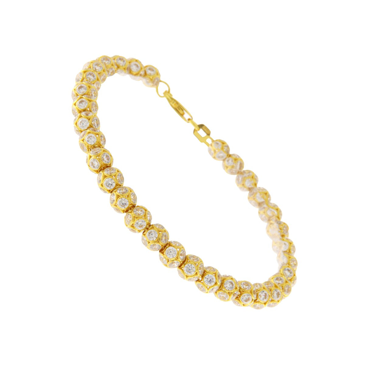 22ct Gold Floral Ball Bracelet - PB21477