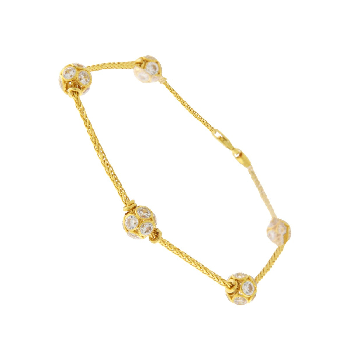 22ct Gold Multi Bead CZ Bracelet - PB21480