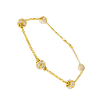22ct Gold Multi Bead CZ Bracelet - PB21480