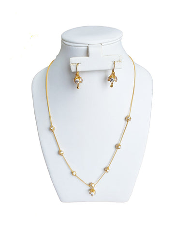 22ct Gold CZ Drop Necklace Set - PB21492