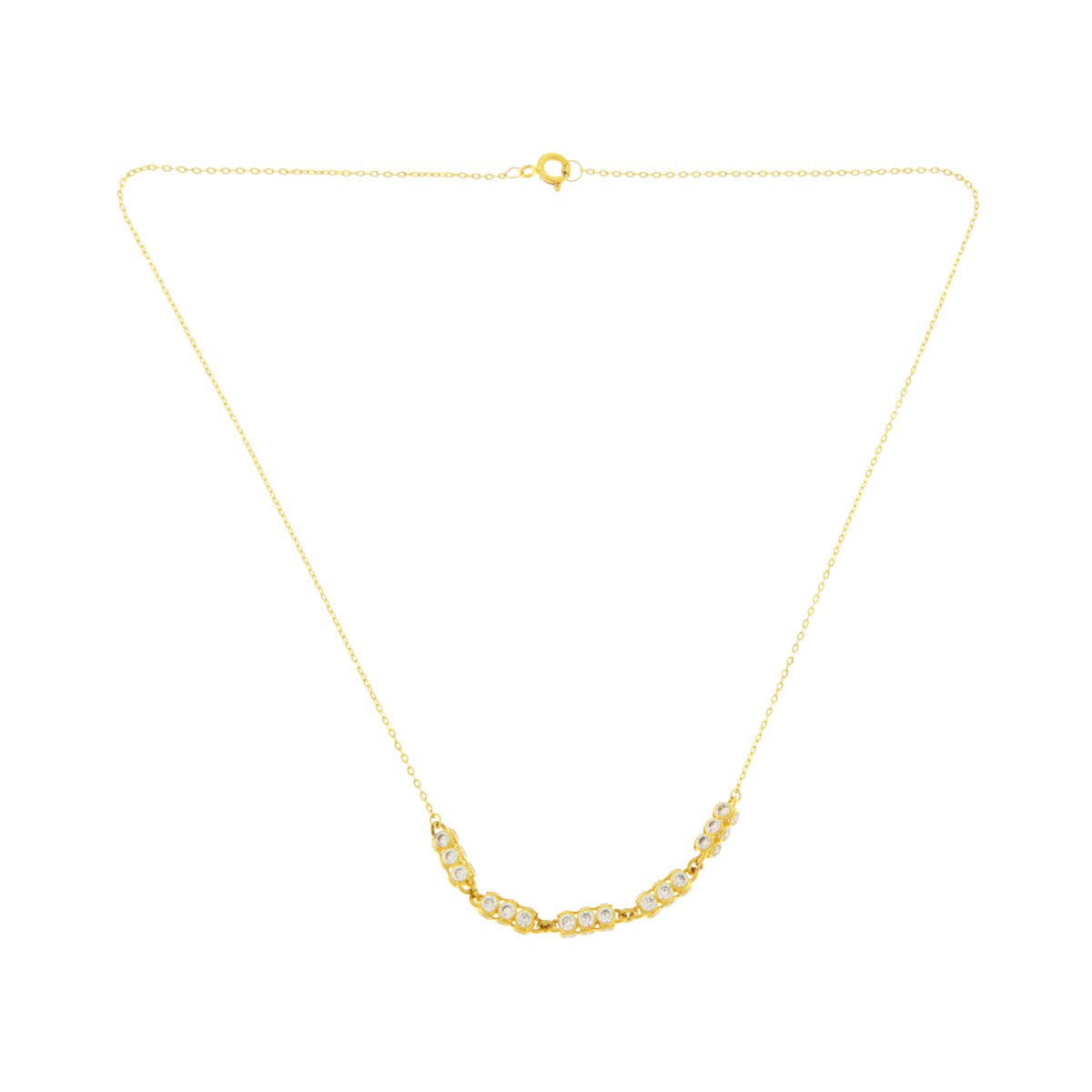22ct Gold CZ Cluster Necklace - PB21497