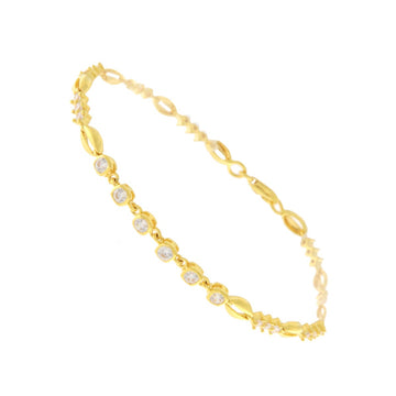22ct Gold CZ Marquise and Round Link Bracelet - PB21500