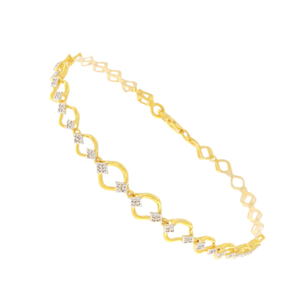 22ct Gold CZ Link Bracelet - PB21502