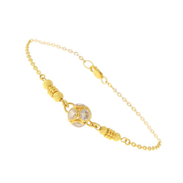 22ct Gold Beaded CZ Ball Bracelet - PB21503