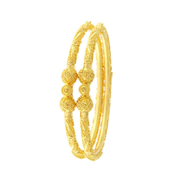 22ct Gold Filigree Pipe Karas/Bangles (Pair) (Openable) - PB21535
