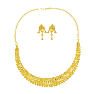 22ct Gold Filigree Necklace Set - A121572