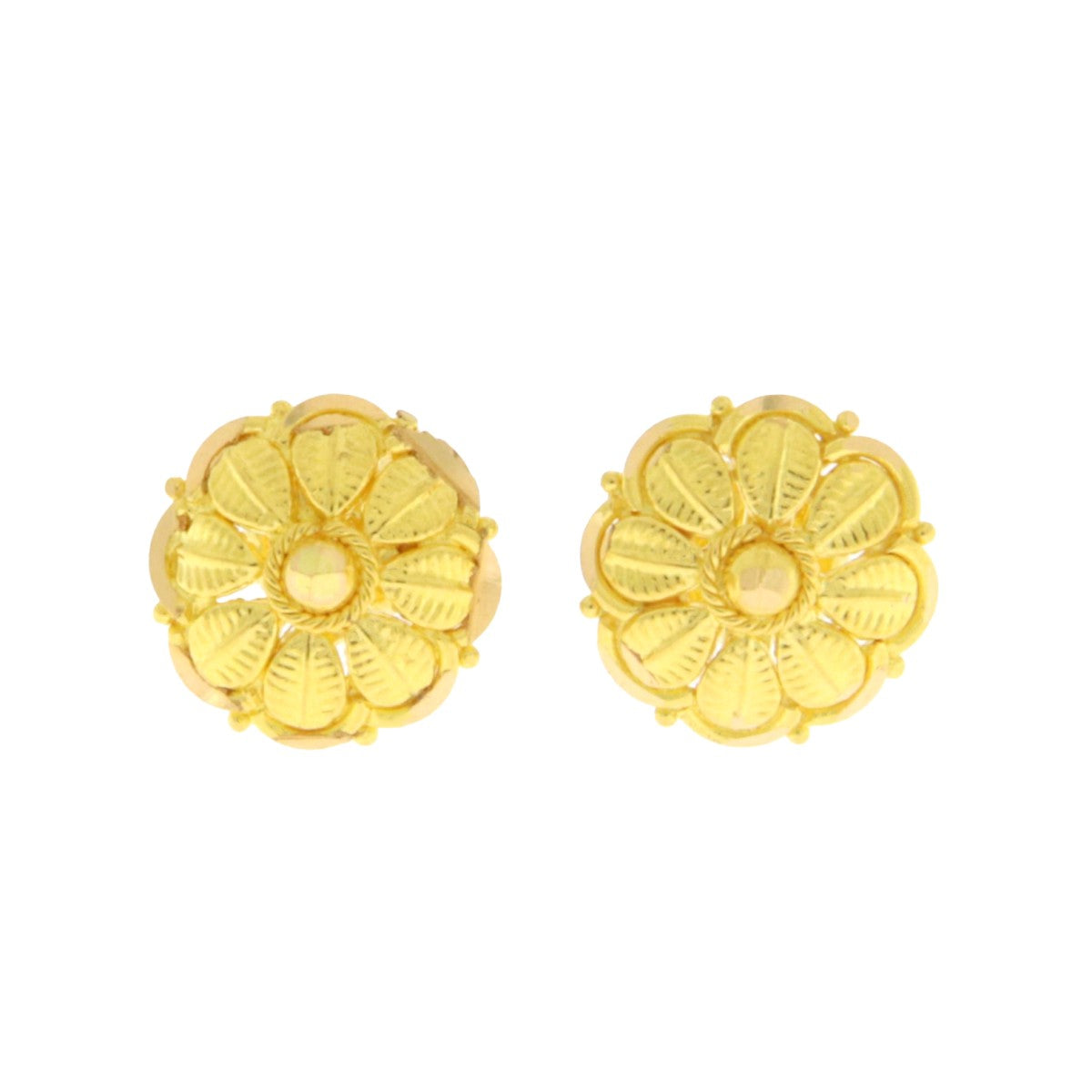 22ct Gold Floral Filigree Stud Earrings - A121579