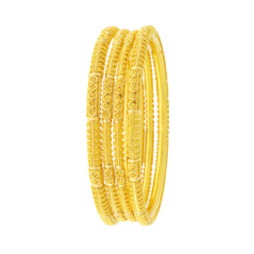 22ct Gold Filigree 2 Bangles & 2 Karas Set - A121635