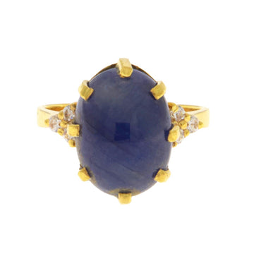 22ct Gold Star Sapphire & CZ Engagement Ring - A121641