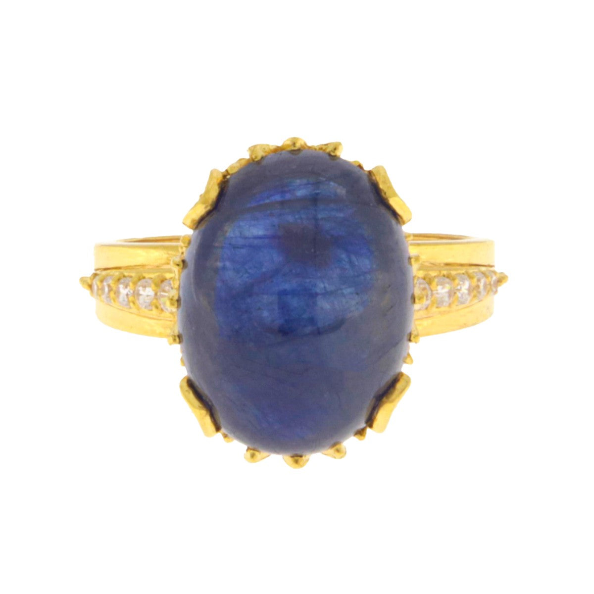 22ct Gold Real Sapphire & CZ Accent Ring - A121644