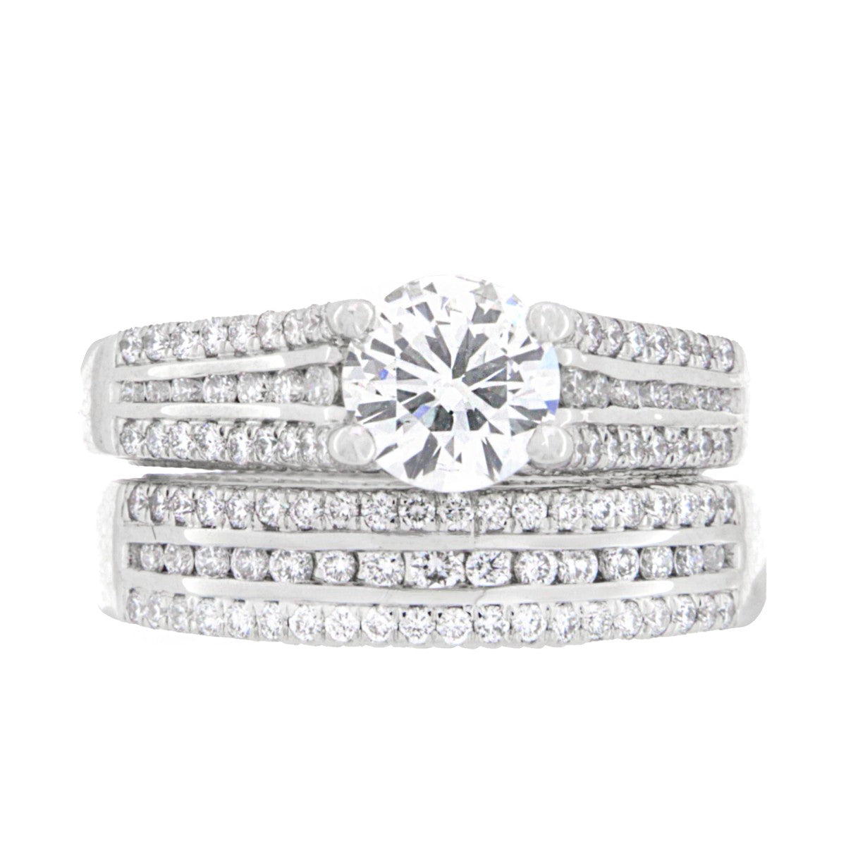 1.93ct Diamond Platinum Bespoke Premium Quality Wedding Ring Set - A121656