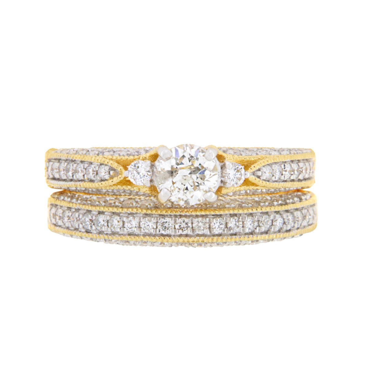 1.28ct Diamond Wedding Ring Set in 18ct Yellow Gold - A121660