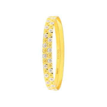 22ct Gold Floral Dual Tone Karas (Pair) - A121686