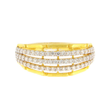 22ct Gold Multi Row CZ Band Ring - PB21689