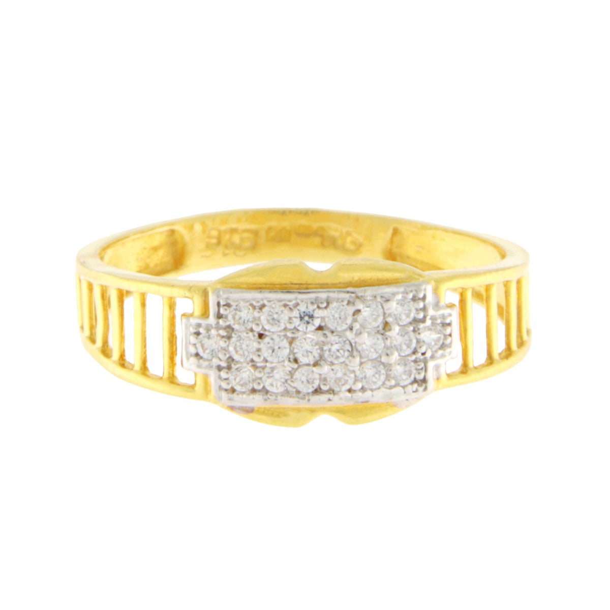 22ct Gold CZ Cluster Band Ring - PB21691