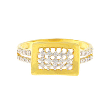 22ct Gold Rectangular CZ Cluster Ring - PB21693