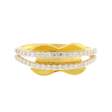 22ct Gold Double Row CZ Band Ring - PB21694