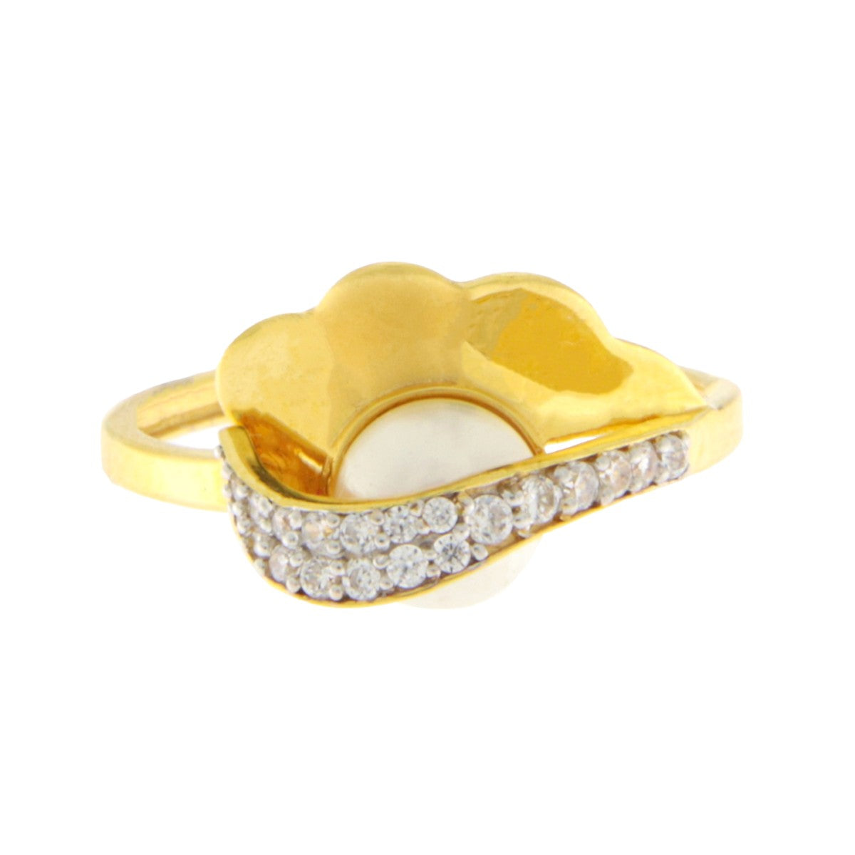 22ct Gold CZ Floral Ring - PB21698