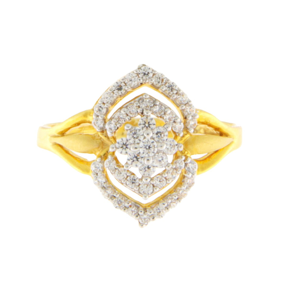 22ct Gold CZ Cluster Statement Ring - PB21712