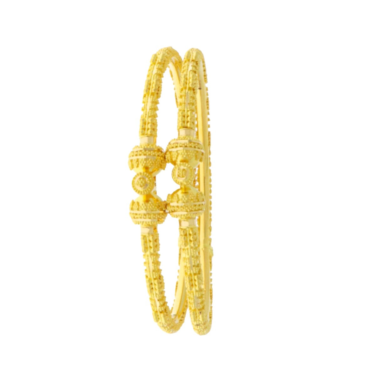 22ct Gold Ornate Filigree Pipe Bangles – Openable Pair - A121739