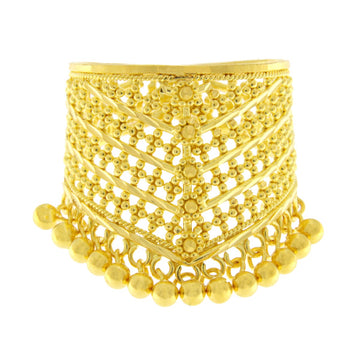 22ct Gold Wide Filigree Dome Ring with Bead Detailing - PB21765